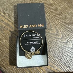 Alex and Ani Mother Mary Gold Plated Charm Bracelet